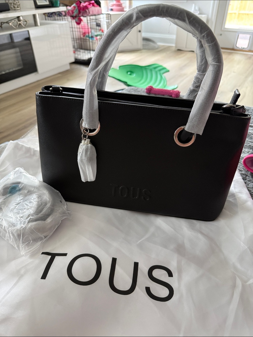 TOUS Black Structured Satchel with Silver Accents SOLD OUT